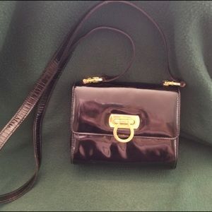Salvatore Ferragamo Patent Leather Crossbo…